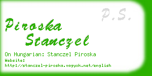 piroska stanczel business card